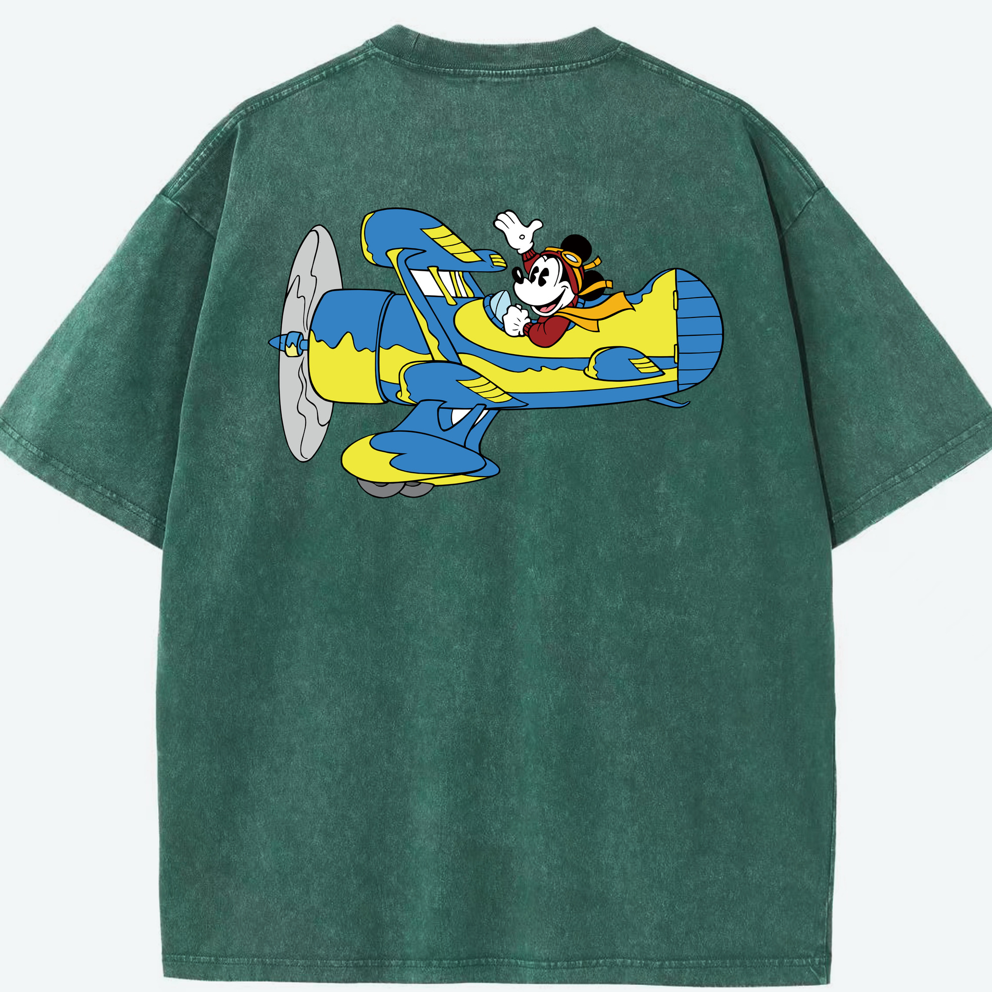 （画像用） ミッキーマウス Mickey Mouse 綿100% ヴィンテージ風 半袖Tシャツ（背面プリント）